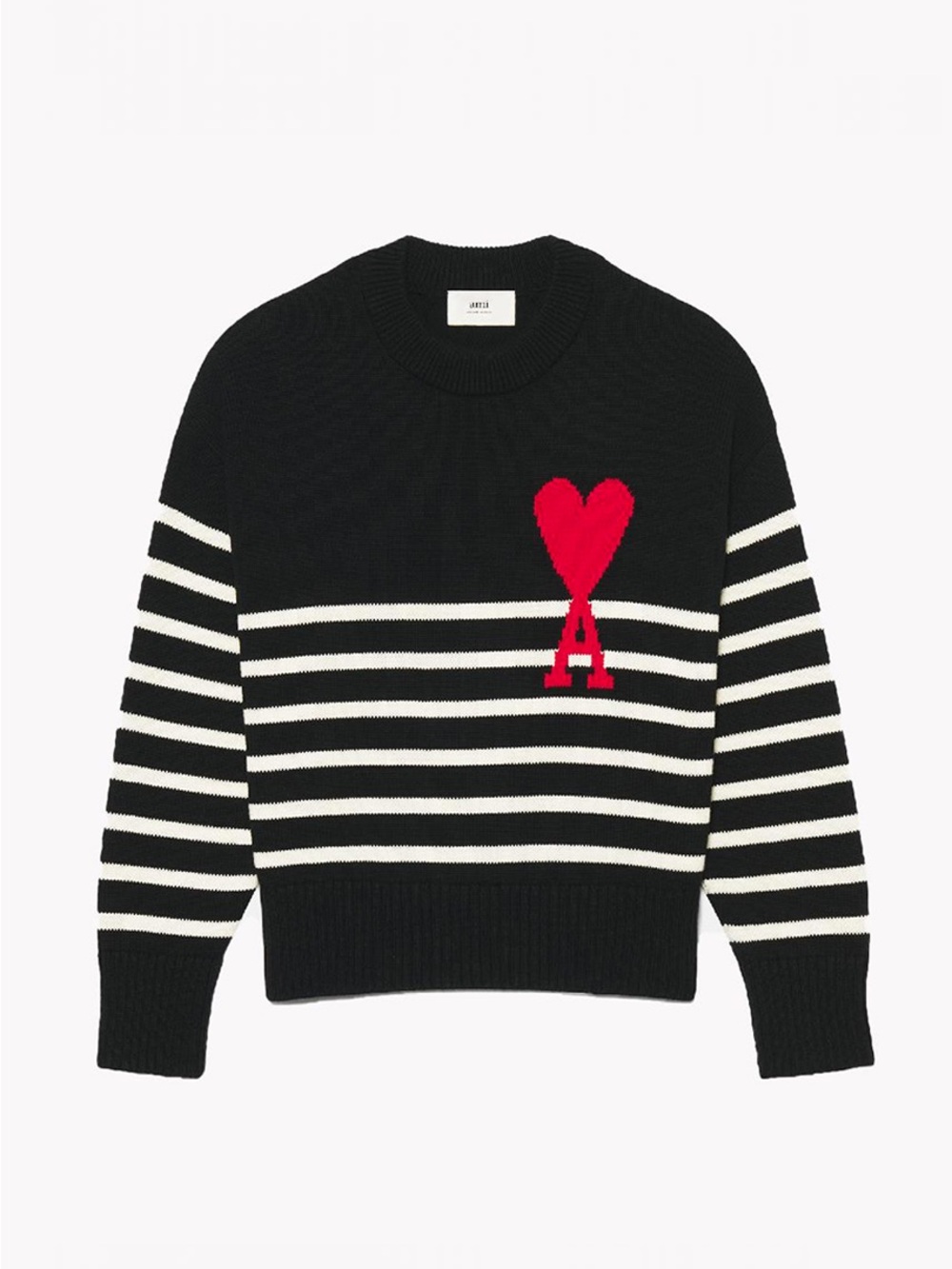 AMI Paris Black & White Stripe Knit Sweater